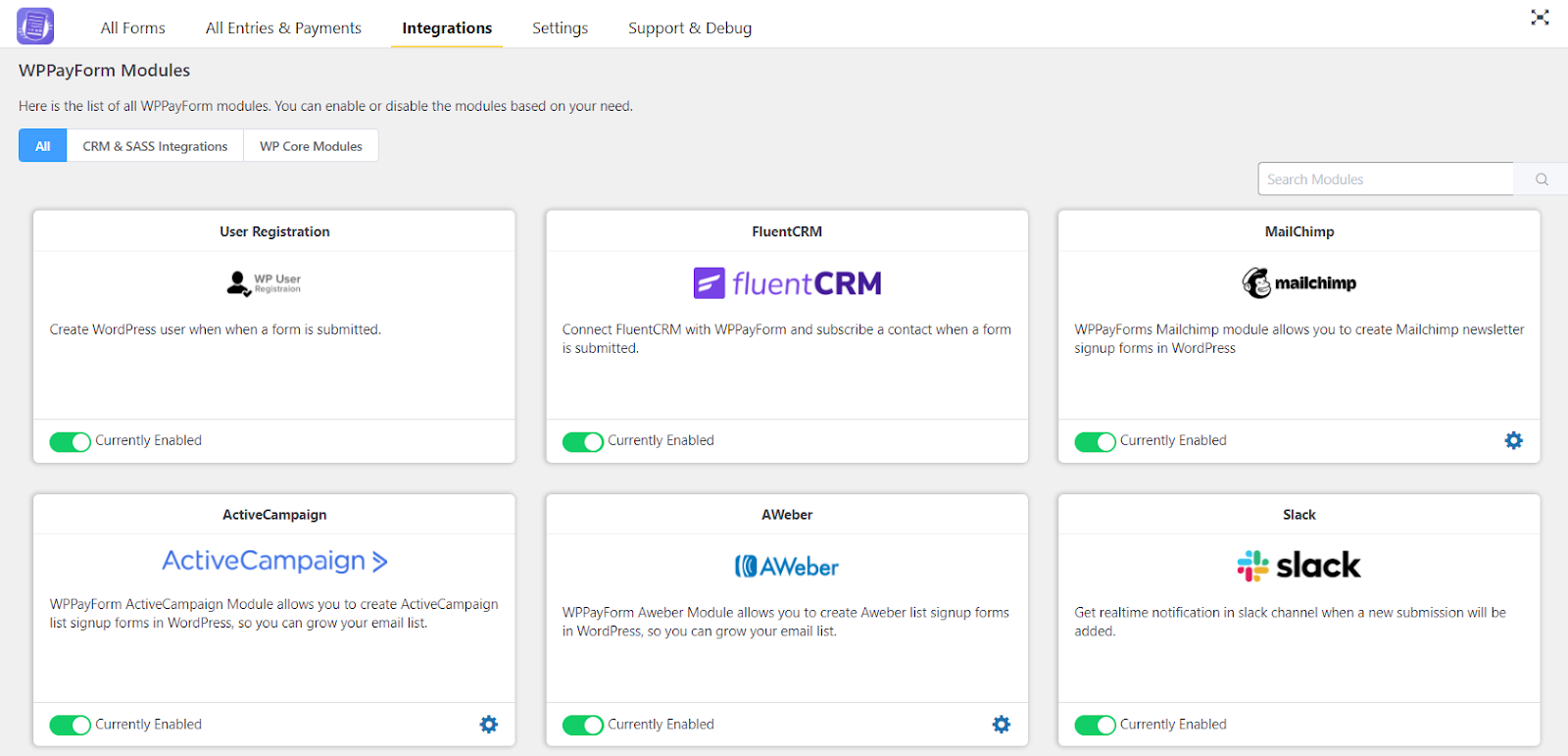 wppayform-Integrationen