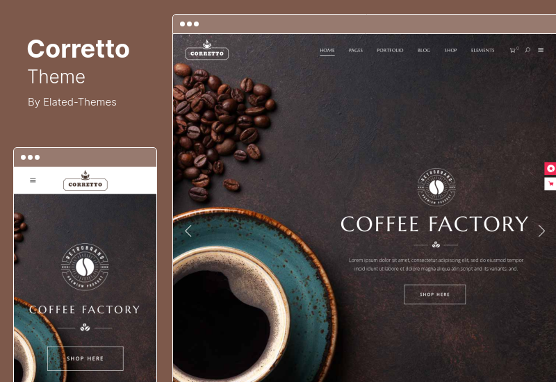 Corretto Theme - ธีม WordPress สำหรับร้านกาแฟและร้านกาแฟ