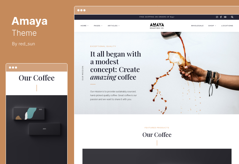 Amaya Theme - ธีม WordPress ร้านกาแฟ