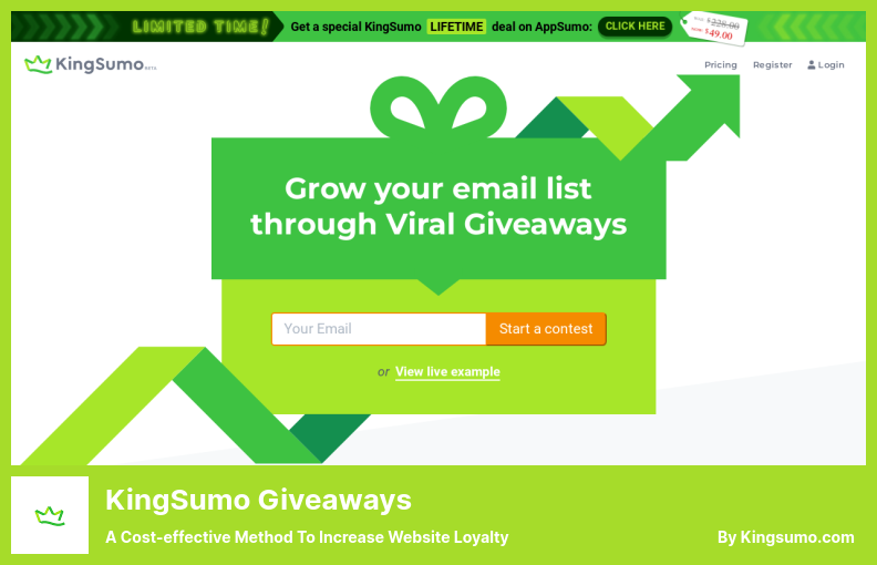 KingSumo Giveaways Plugin - Eine kostengünstige Methode zur Steigerung der Website-Loyalität