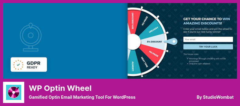 WP Optin Wheel Plugin – Gamified Optin E-Mail-Marketing-Tool für WordPress