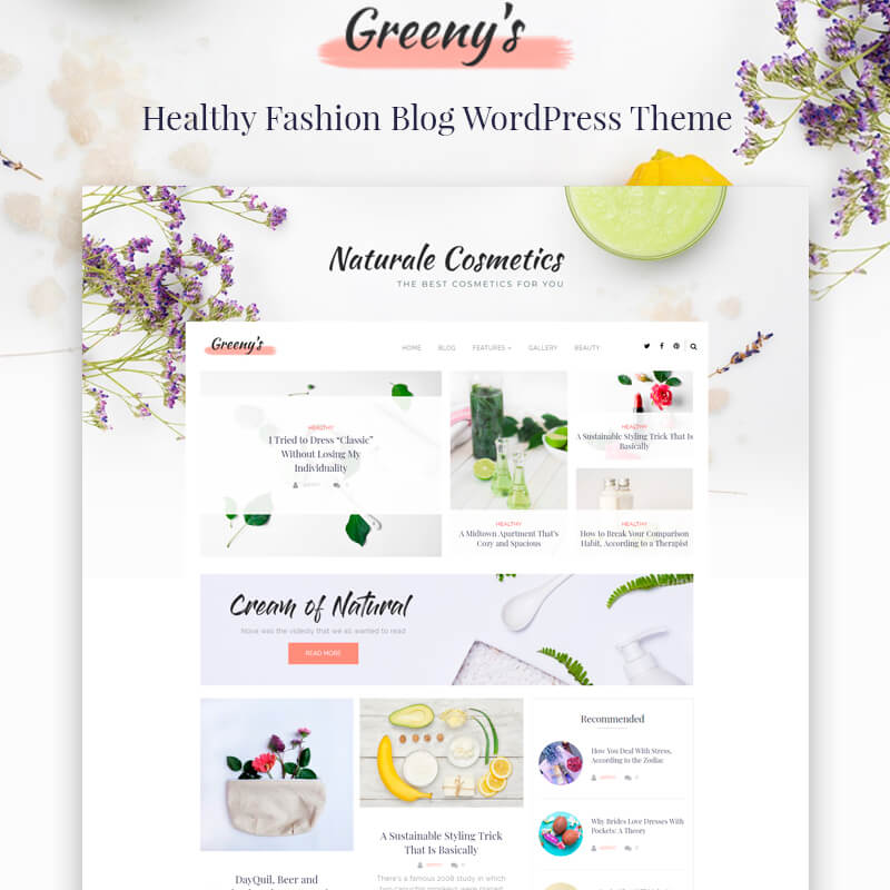 Greeny's - ธีม WordPress องค์ประกอบแฟชั่นเพื่อสุขภาพ