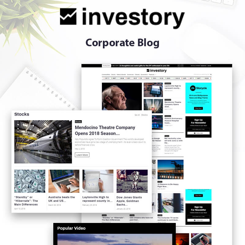 นักลงทุน - Corporate Blog Elementor WordPress Theme