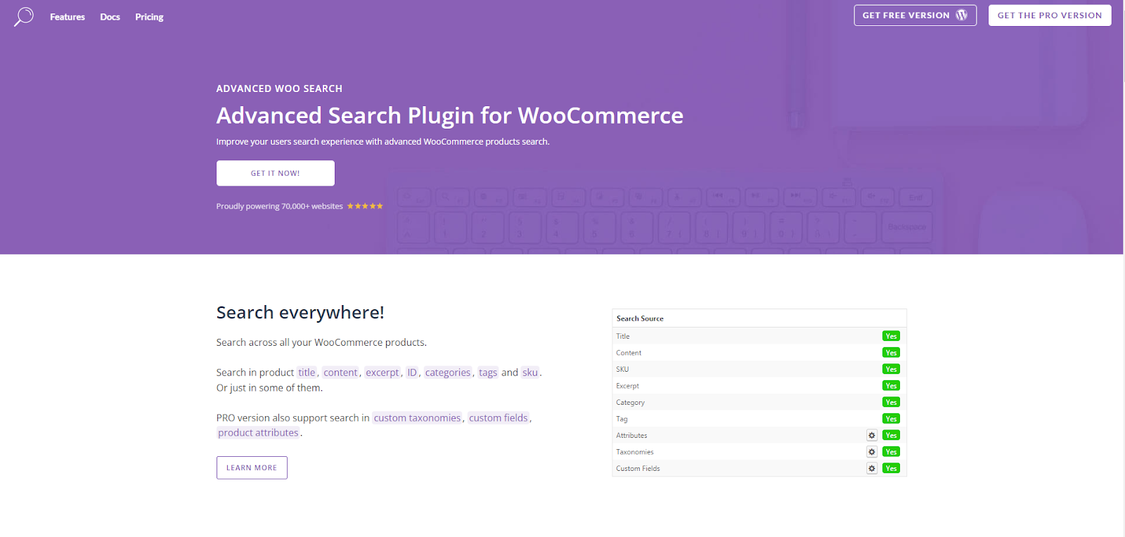 ปลั๊กอิน Woocommerce - การค้นหา Woo ขั้นสูง