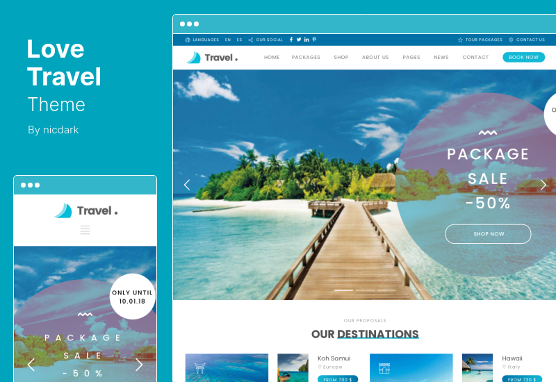 Love Travel Theme - Kreatives Reisebüro WordPress Theme