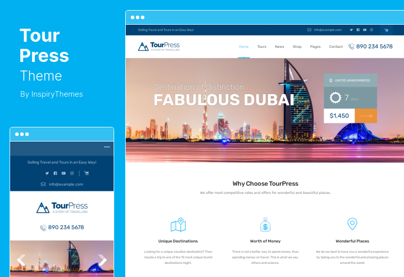 TourPress Theme - Reisebuchungs-WordPress-Theme