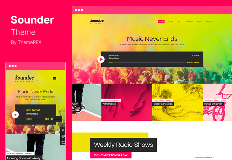 Sounder-Thema - WordPress-Theme für Online-Internetradiosender