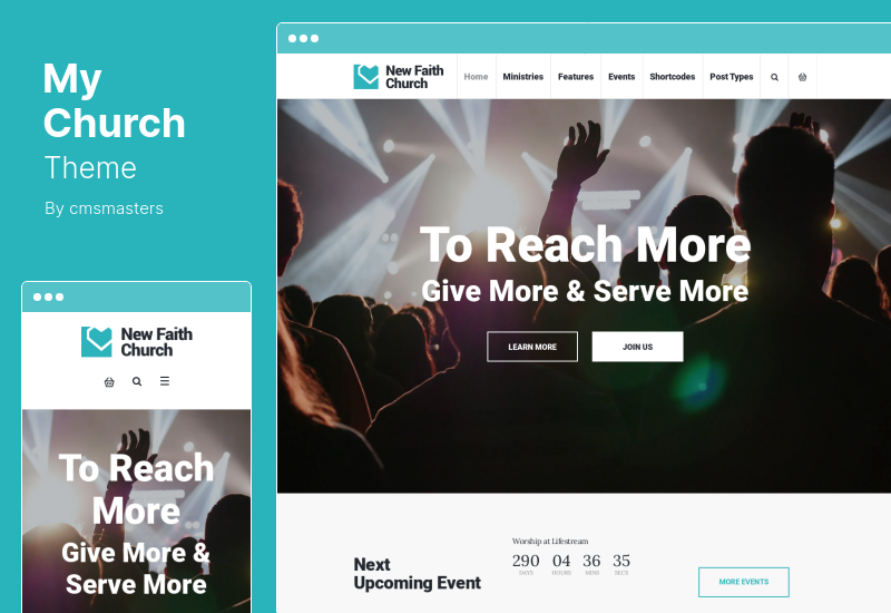 ธีมคริสตจักรของฉัน - ธีม WordPress ศาสนาพร้อมกิจกรรม การบริจาค & คำเทศนา