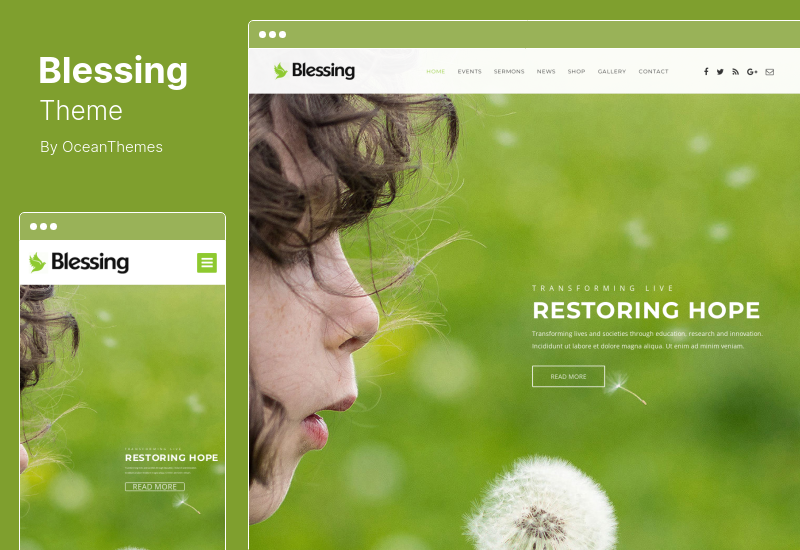 Tema Blessing - Tema WordPress responsivo para sites de igrejas