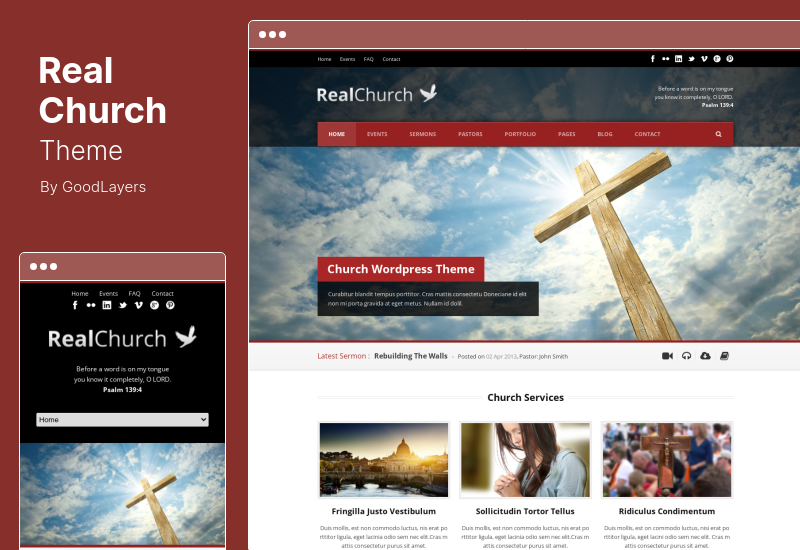 Thème Real Church - Thème WordPress réactif prêt pour la rétine