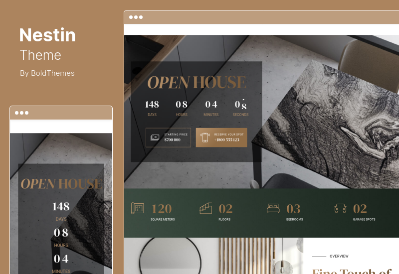 Nestin Theme - Tema WordPress Properti Tunggal Real Estat