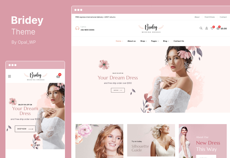 Bridey Theme - Tema WordPress WooCommerce Toko Pengantin