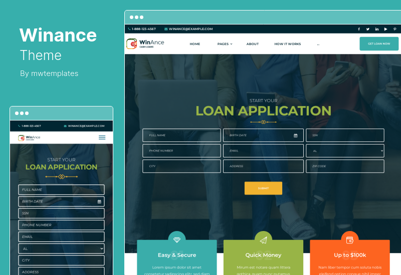 Tema Winance - Tema WordPress de empresa financeira