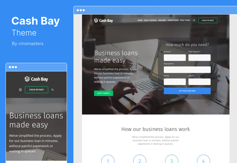 ธีม Cash Bay - สินเชื่อเงินด่วนธนาคาร WordPress Theme