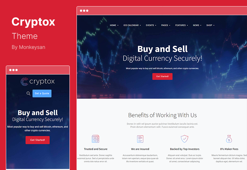 Cryptox Theme - Криптовалютная тема WordPress