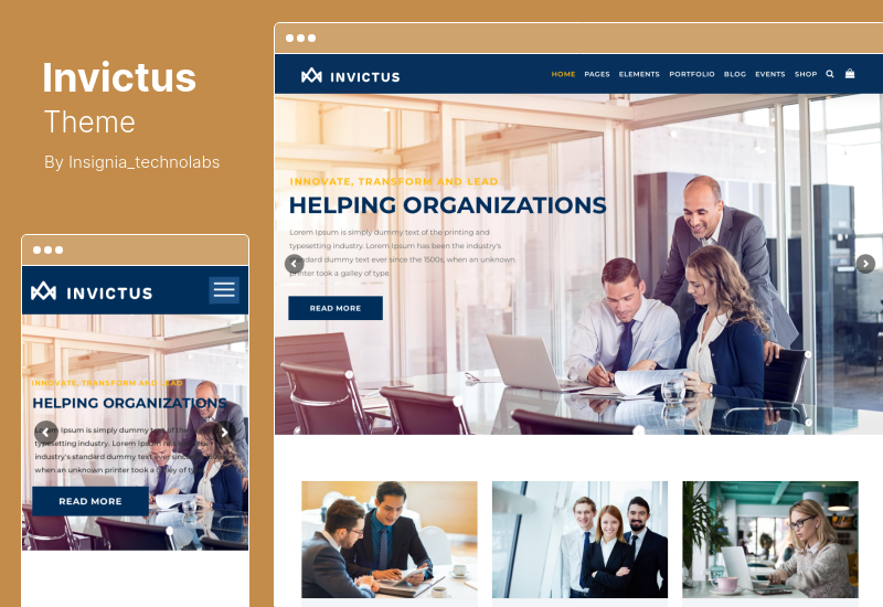 Invictus 테마 - Creative MultiPurpose WordPress 테마