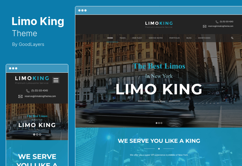 Tema Limo King - Limousine / Transporte / Aluguel de Carros Tema WordPress