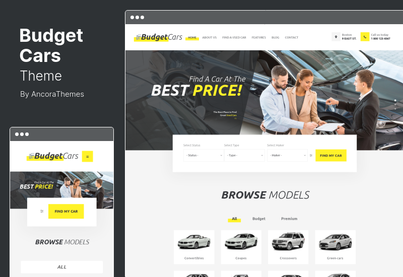 Budget Cars Theme - WordPress-Theme für Gebrauchtwagenhändler und -vermieter