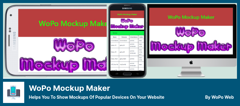 WoPo Mockup Maker Plugin - Web Sitenizde Popüler Cihazların Maketlerini Göstermenize Yardımcı Olur