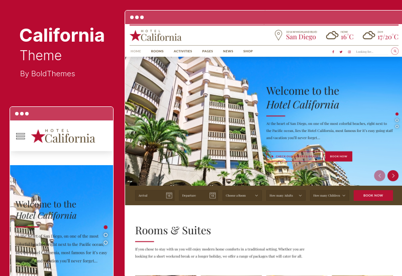 California Teması - Resort Otel WordPress Teması