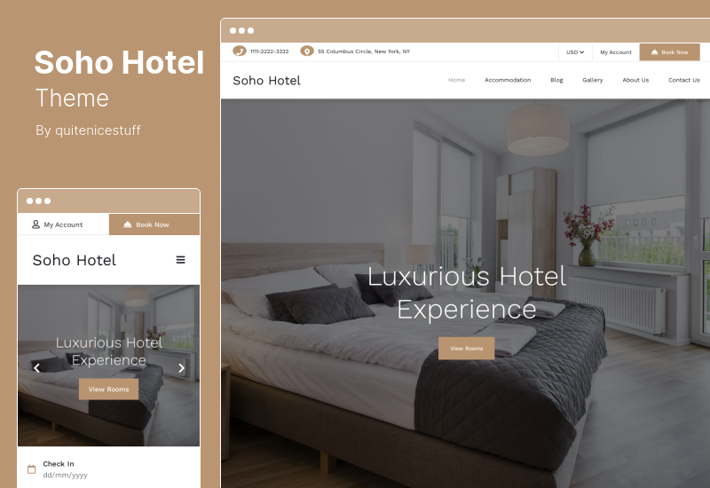 Motyw hotelu Soho - system rezerwacji hoteli WordPress