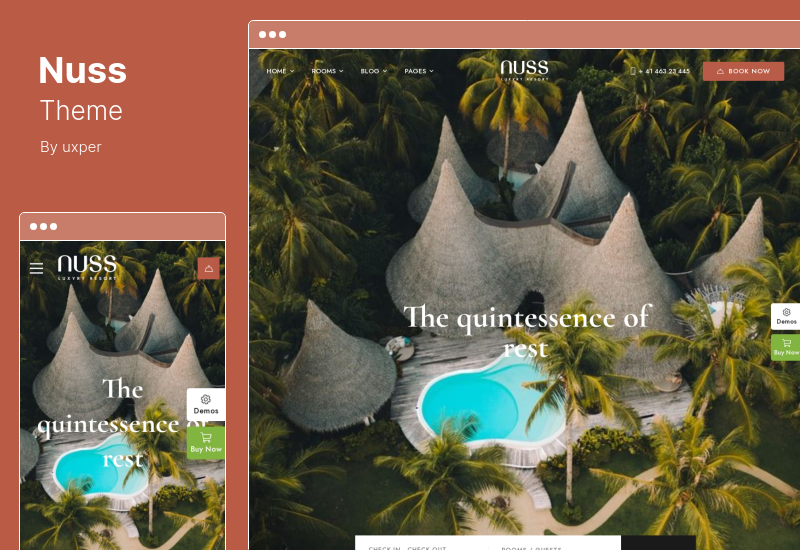 موضوع Nuss - سمة WordPress لحجز الفنادق