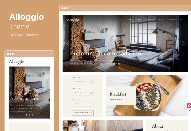 Tema Alloggio - Tema WordPress de reserva de hotel