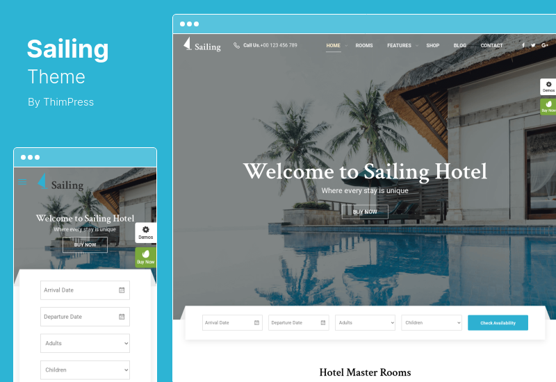 Tema de vela - Tema WordPress de hotel