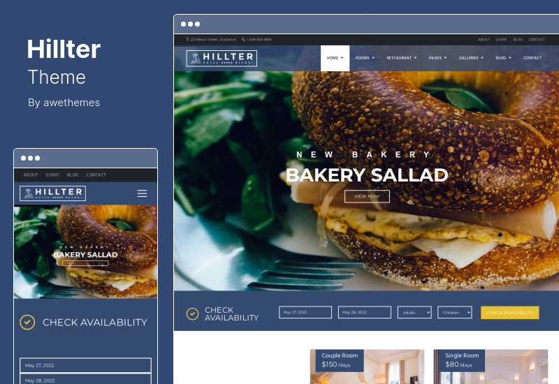 Hillter Theme - Pemesanan Hotel Responsif untuk Tema WordPress