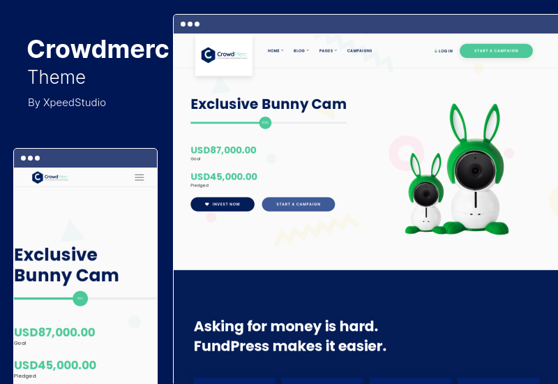 Crowdmerc Theme - Crowdfunding Startup Fundraising WordPress Teması