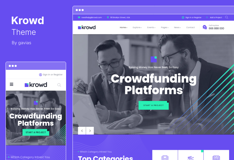 Krowd Theme - Tema WordPress Crowdfunding Charity