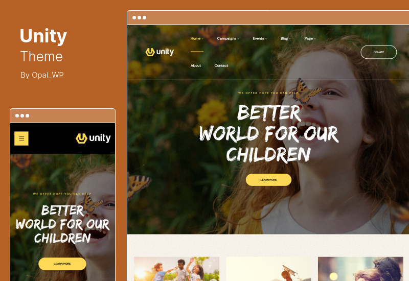 Tema Unity - Tema WordPress Crowdfunding