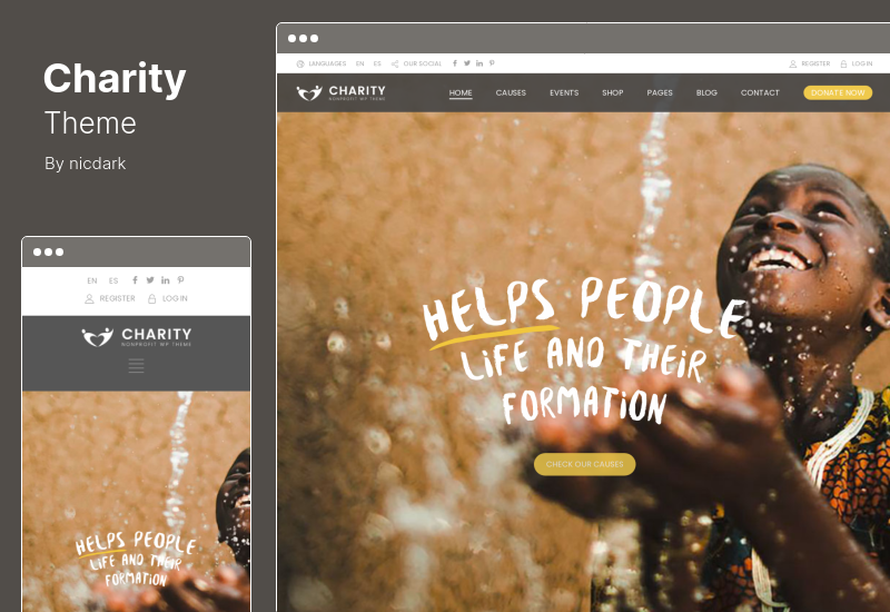 Tema Charity - Tema WordPress Charity Foundation