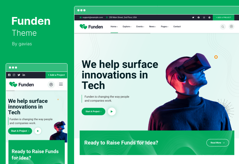 Funden Theme - Tema de WordPress para organizaciones benéficas de crowdfunding