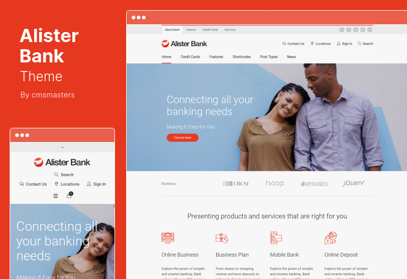 Tema Alister Bank - Tema WordPress Keuangan Perbankan Kredit