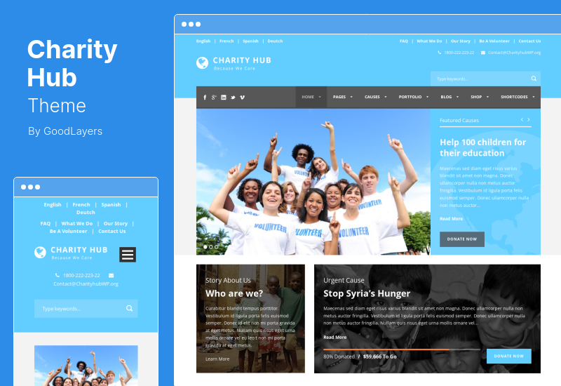 Charity Hub Theme – WordPress-Theme für gemeinnützige Spendenaktionen