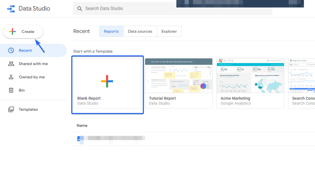 Adăugați surse de date la documentul gol creat