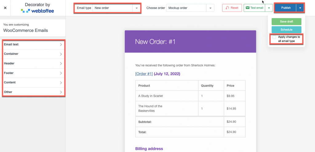 Sesuaikan email pesanan WooCommerce dengan plugin dekorator