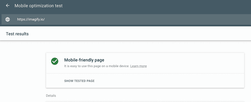 ผลการค้นหาหน้าเว็บที่เหมาะกับอุปกรณ์เคลื่อนที่ - ที่มา: Google Search Console