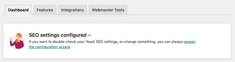 اكتمل معالج إعداد Yoast SEO