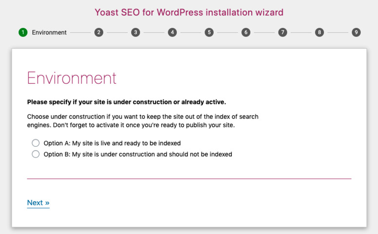 معالج إعداد Yoast SEO