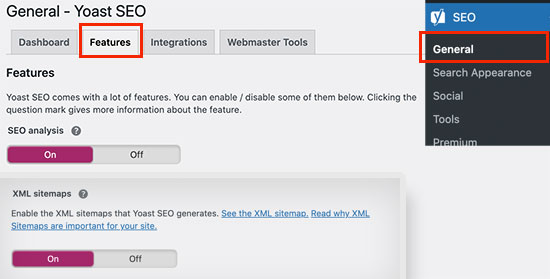 Yoast SEO Mapa witryny XML