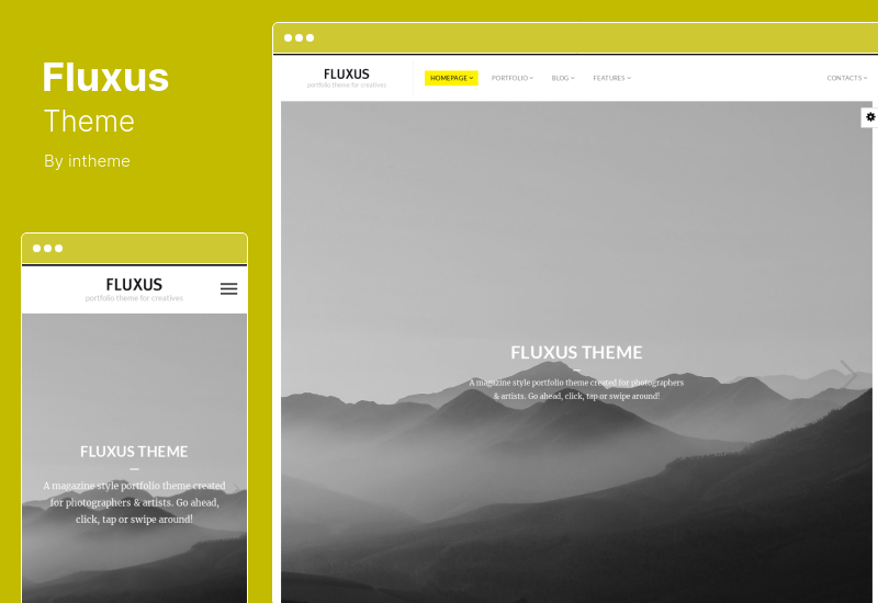 Fluxus Theme - Portfolio fotografów Motyw WordPress