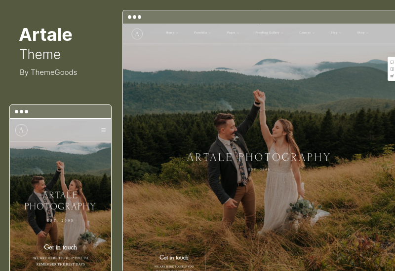 Tema Artale - Tema WordPress de fotografia de casamento