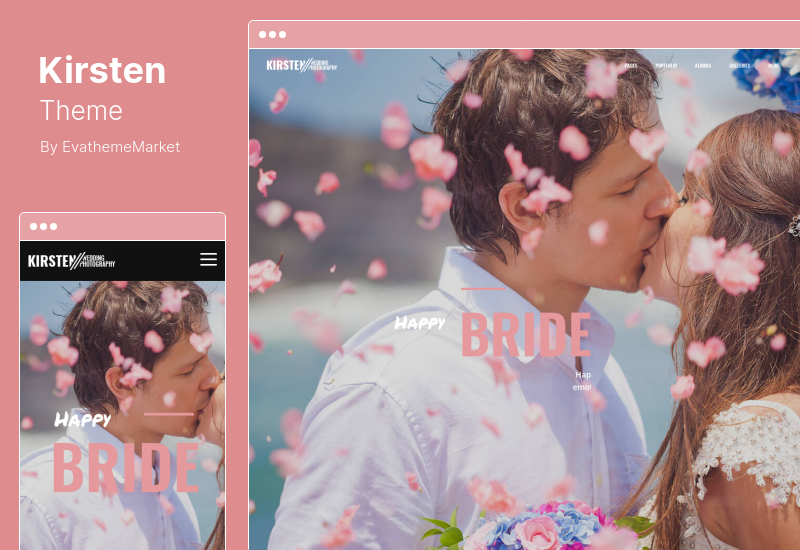 Tema Kirsten - Tema WordPress de fotografia de casamento limpo