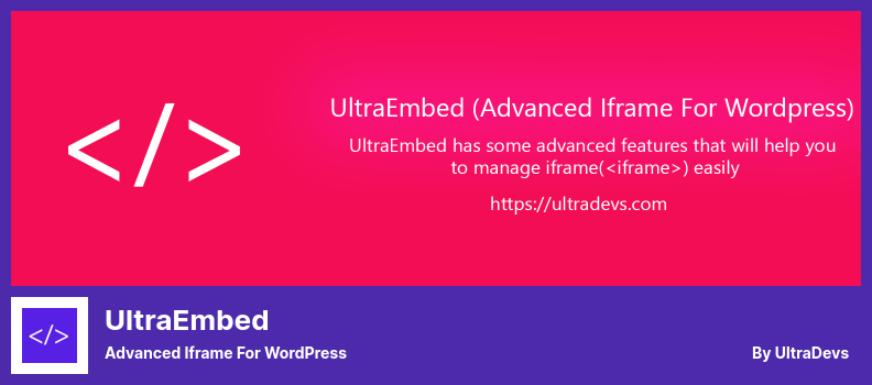 Plugin UltraEmbed - Iframe avançado para WordPress