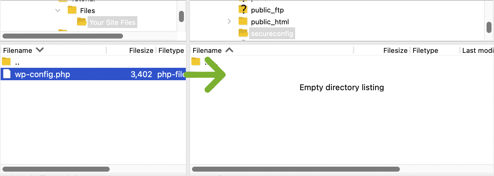 wp-config.php를 새 디렉토리로 이동