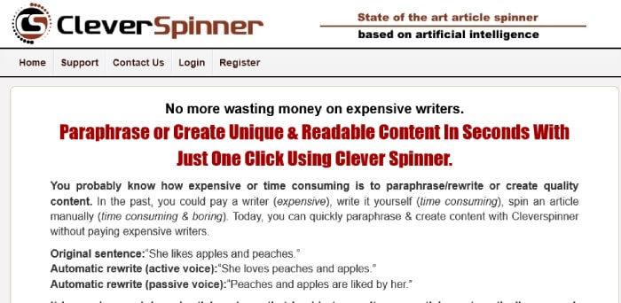 CleverSpinner Akıllı Makale Yeniden Yazarı ve Döndürücü