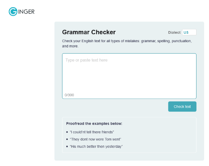 Logiciel gratuit de vérification de la grammaire en ligne Ginger