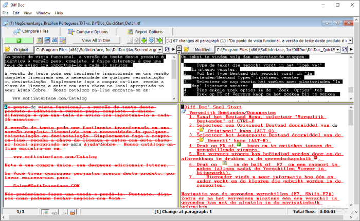 Outil de comparaison de texte Diff Doc